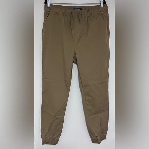 ⭐️ Wicked Stitch Men’s Khaki Drawstring Elastic Waist Joggers Size XL NWOT - Picture 1 of 7